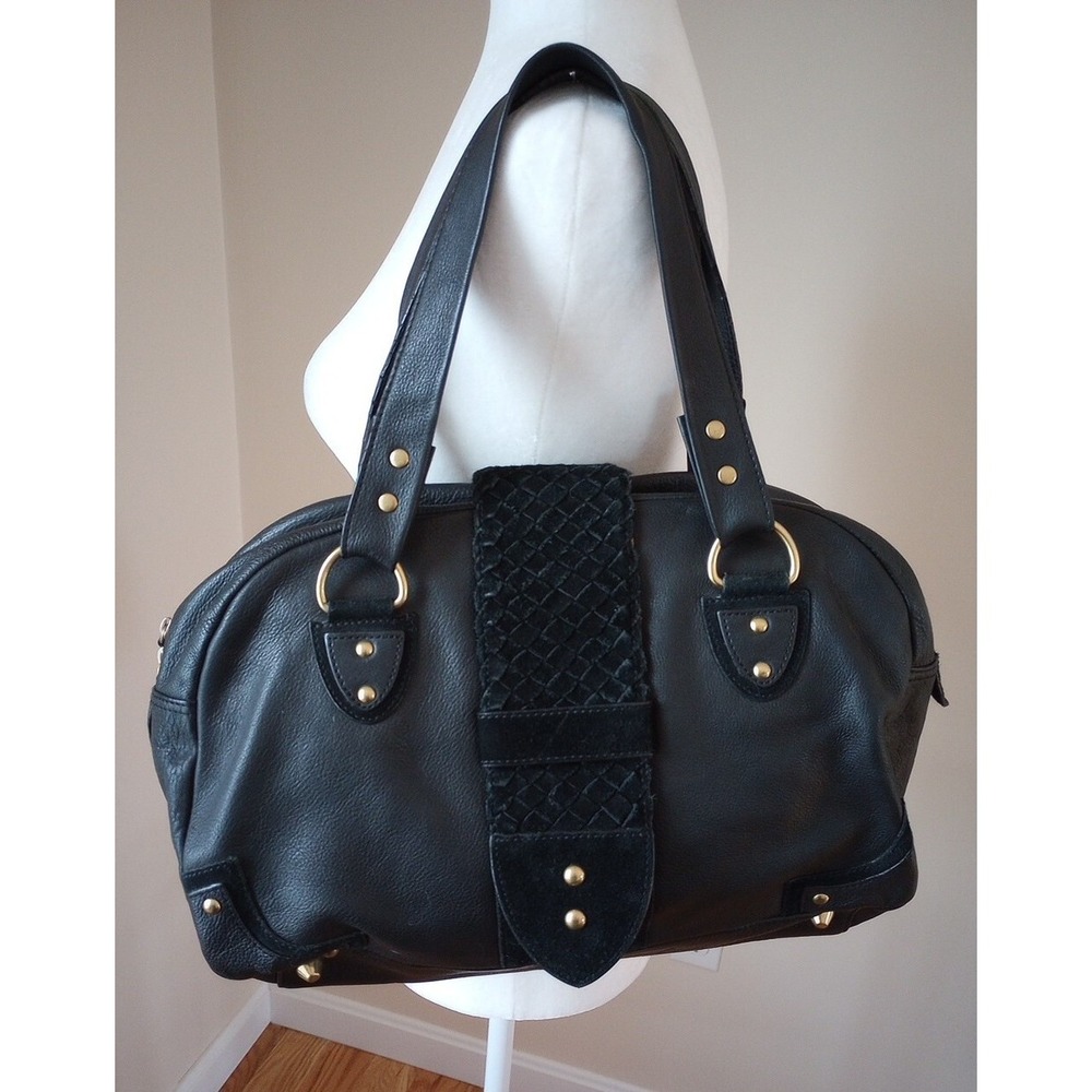VTG Marshall Field's Briefcase/Shoulder Bag/Tote Leather/Suede Gold Hardware EUC